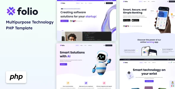 قالب Folio | دانلود قالب PHP چندمنظوره و استارتاپ